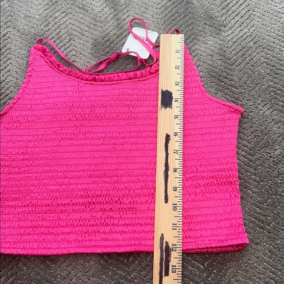 NWT $58 Free People [ Small ]Smocked Right on Time Camisole Fuchsia Pink - Picture 8 of 9